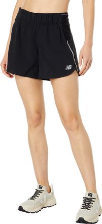 New Balance Womens Impact Run 5 Inch Short, Black, Small