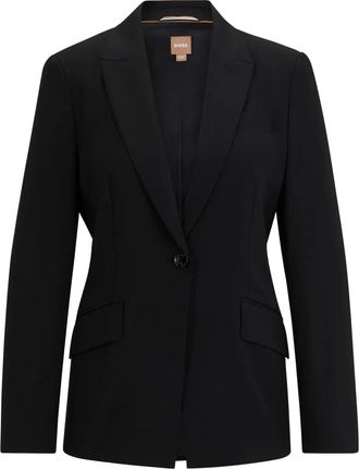 BOSS single-breasted blazer - women - Virgin Wool/Viscose/Polyamide/Spandex/Elastane - 40 - Black
