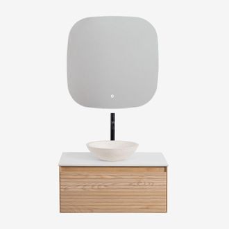 Sklum Sklum - Conjunto De Mueble De Ba&ntilde;o En Madera De Fresno Tedrik
