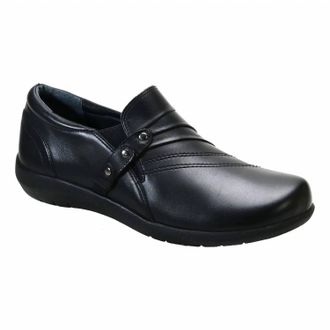 David Tate Womens Serene Casual Leather Shoes In Black Brushed Calf