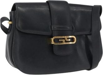 Gucci Pre-owned Cross Body Bags, female, Blue, Size: ONE SIZE Pre-owned Leather Cross Body Bag