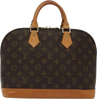 Louis Vuitton Alma Brown Canvas Handbag (Pre-Owned)