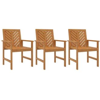 vidaXL Vidaxl - Sillas De Comedor Para Jard&iacute;n 3 Uds Madera Maciza Acacia