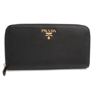Prada Black Leather Long Wallet (Bi-Fold) (Pre-Owned)