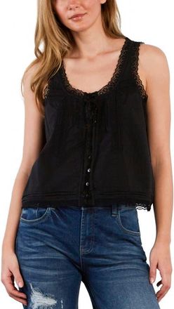 BILLY T Lace Cotton Blend Tank Top in Black Beauty at Nordstrom, Size X-Small