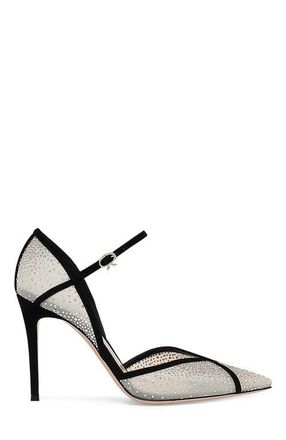 Gianvito Rossi Confetti DOrsay Pump in Black Suede And Fabric at Nordstrom, Size 39.5