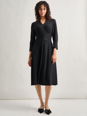 Misook Modern Fit-and-Flare Sparkle Stretch Woven Midi Dress