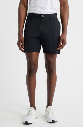 Johnnie-O Fusionn Stretch Nylon Chino Shorts in Black at Nordstrom, Size 32