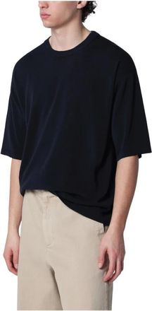 Roberto Collina Girocollo MC Comfy Fit - Heren - T-shirts - Blauw - L - Katoen - Tops