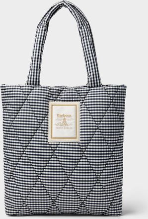 Barbour Womens Riah gingham check quilted tote bag