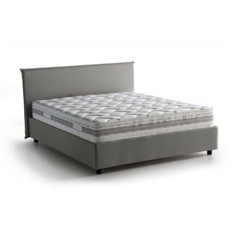 Talamo Italia Talamo Italia - Letto matrimoniale Bibiana, Letto contenitore con rivestimento in tessuto, 100% Made in Italy, Apertura frontale, con materasso Cm