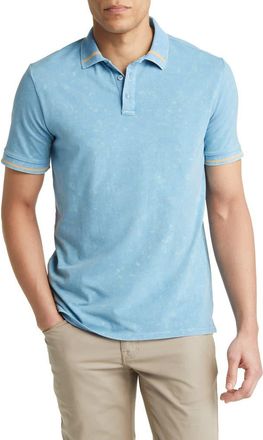 Stone Rose Tipped Acid Wash Performance Jersey Polo in Light Blue at Nordstrom Rack, Size Xx-Large