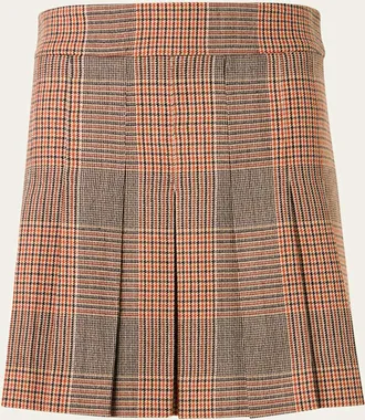 Akris Glen Check Pleated Mini Skirt