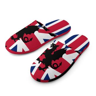 Generic British Britain Dragon United Kingdom Mens House Slippers Slip Indoor Slipper On Shoes Warm Outdoor