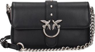 Pinko Pinko Love Damess Zwart lederen crossbodytassen