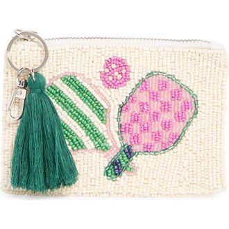 Collection XIIX Pickle Ball Beaded Coin Pouch in Ivory at Nordstrom Rack