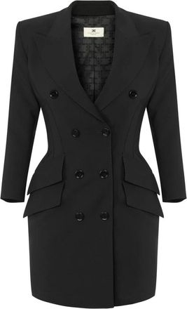 Elisabetta Franchi Abito a giacca in cr&ecirc;pe leggero - - Dresses - Donna - Nero - S