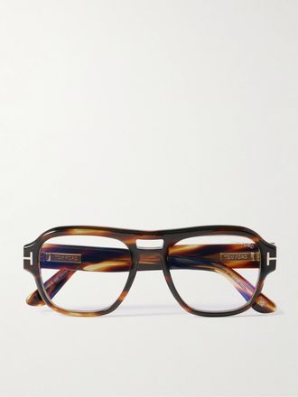 Tom Ford Occhiali Da Vista In Acetato Tartarugato Stile Aviator