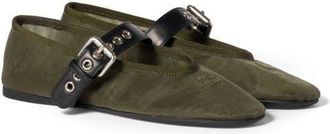 Miu Miu Mary Jane Ballet Flat in Oliva at Nordstrom, Size 10.5Us