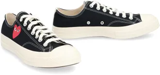 Comme Des Gar&ccedil;ons Logo-Embroidered Canvas Sneaker - Black