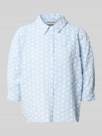 Lollys Laundry Regular Fit Bluse im Allover-Look Modell Bono in Hellblau, Gr&ouml;&szlig;e XL
