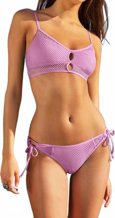 BECCA by Rebecca Virtue Standard Network Cami Top And Hipster Bikini Bottom Set In Malva