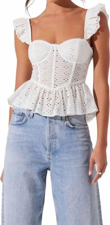 Astr Baylin Eyelet Top In White