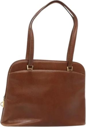 Ferragamo Tweedehands leren handtassen - Dames - Vintage Handtas - Bruin - ONE Size - Leer - Vintage