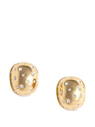 Self Portrait Gold Curved Crystal Earring