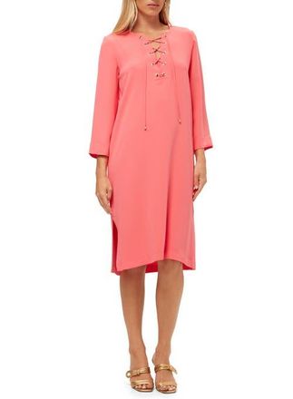 Trina Turk Catamaran Lace Up Midi Dress in Coral Crush at Nordstrom, Size X-Small