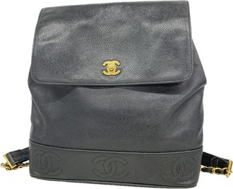 Chanel Black Grained Calfskin Backpack (Pre-Owned)