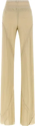 Rick Owens Womens Beige Silk Flared Pants