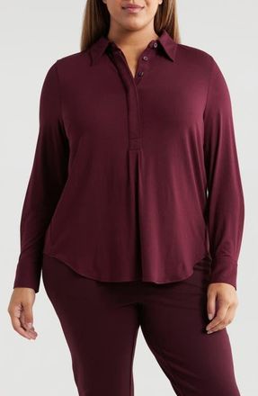 Universal Standard Elbe Popover Shirt in Black Cherry at Nordstrom, Size 2Xl