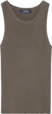 Max Mara Amburgo Top - Dames - Tops zonder mouwen - Grijs - M - Katoen - Tops
