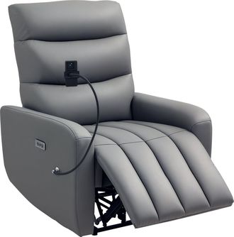 HOMCOM Electric Recliner Chair with Phone Holder - USB Charge Port - Grey | TJ Hughes
