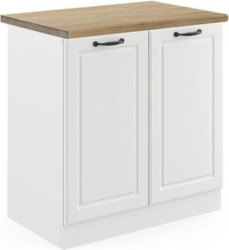 Vicco Mobile lavello cucina R-Line, Bianco casa di campagna, 80 cm, pl Rovere