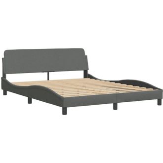 vidaXL Cama sin colchón de tela gris oscuro 160x200 cm Vidaxl