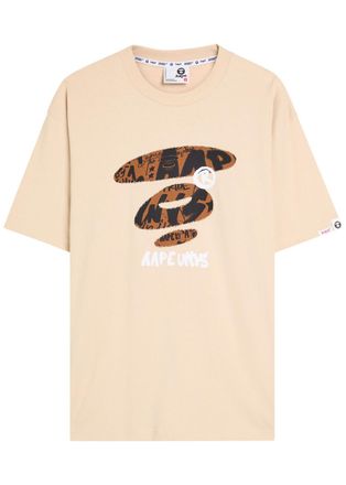Aape By A Bathing Ape Universe Logo Cotton T-shirt - Beige - M