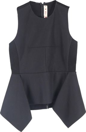 Marni Sleeveless Peplum Top in Black Polyester