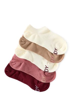 Cotton On Womens Active Body Low Cut Sneaker Socks 5Pk in Dusty Rose Multi at Nordstrom