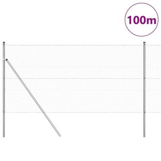 Berkfield Home Hexagon Fence 1x100 m Galvanised Steel in Silver