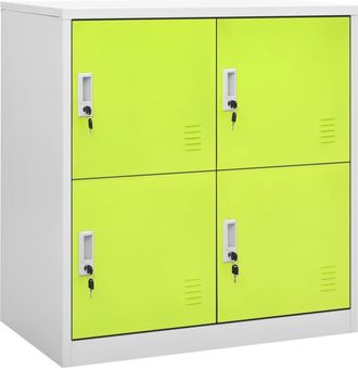 vidaXL Armadietto A Chiave Grigio Chiaro E Verde 90x45x92,5 Cm Acciaio - Vidaxl
