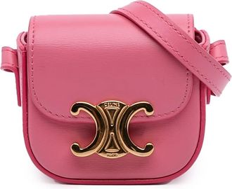 Celine Pre-owned Celine Mini Shiny Calfskin Triomphe Crossbody Ladies S-SD-4251