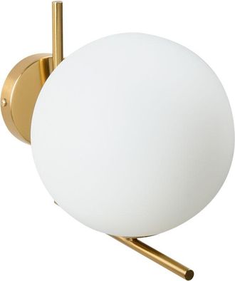 Beliani Lámpara de pared moderna pantalla redonda de vidrio base de metal dorado Lizonne