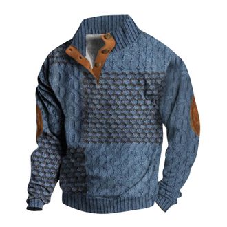 Generic MenS Thermal Tops Work Wear Men Blue 2024 Trendy Mens Casua Fashionable Loose And Trendy 3D Printed Long Sleeved Hooded Sweatshirt Sweat Shirts For Me