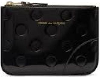 Comme Des Gar&ccedil;ons Polka Dots Embossed Wallet - Dames - Portefeuilles - Zwart - ONE Size - Leer - Accessoires