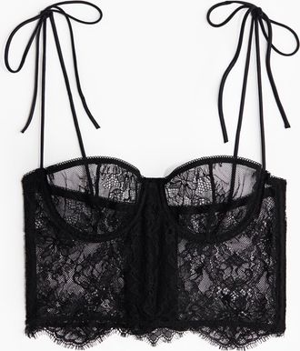 H&M Spitzenbustier - Schwarz