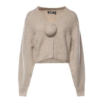 Rotate Cardigan a Fiore in Maglia - - Knitwear - Donna - Beige - S
