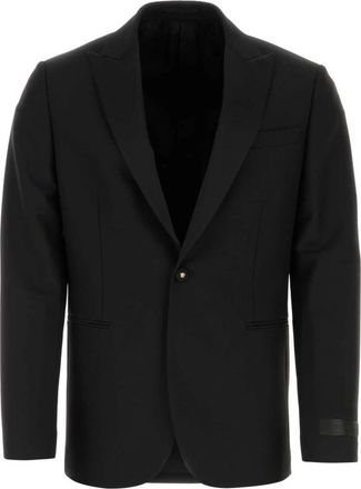 Versace Stijlvolle Zwarte Wollen Blazer - Heren - Blazers - Zwart - M - Wol - Jassen