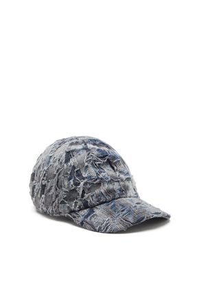 Diesel Baseball cap in destroyed denim - Caps - Man - Blue